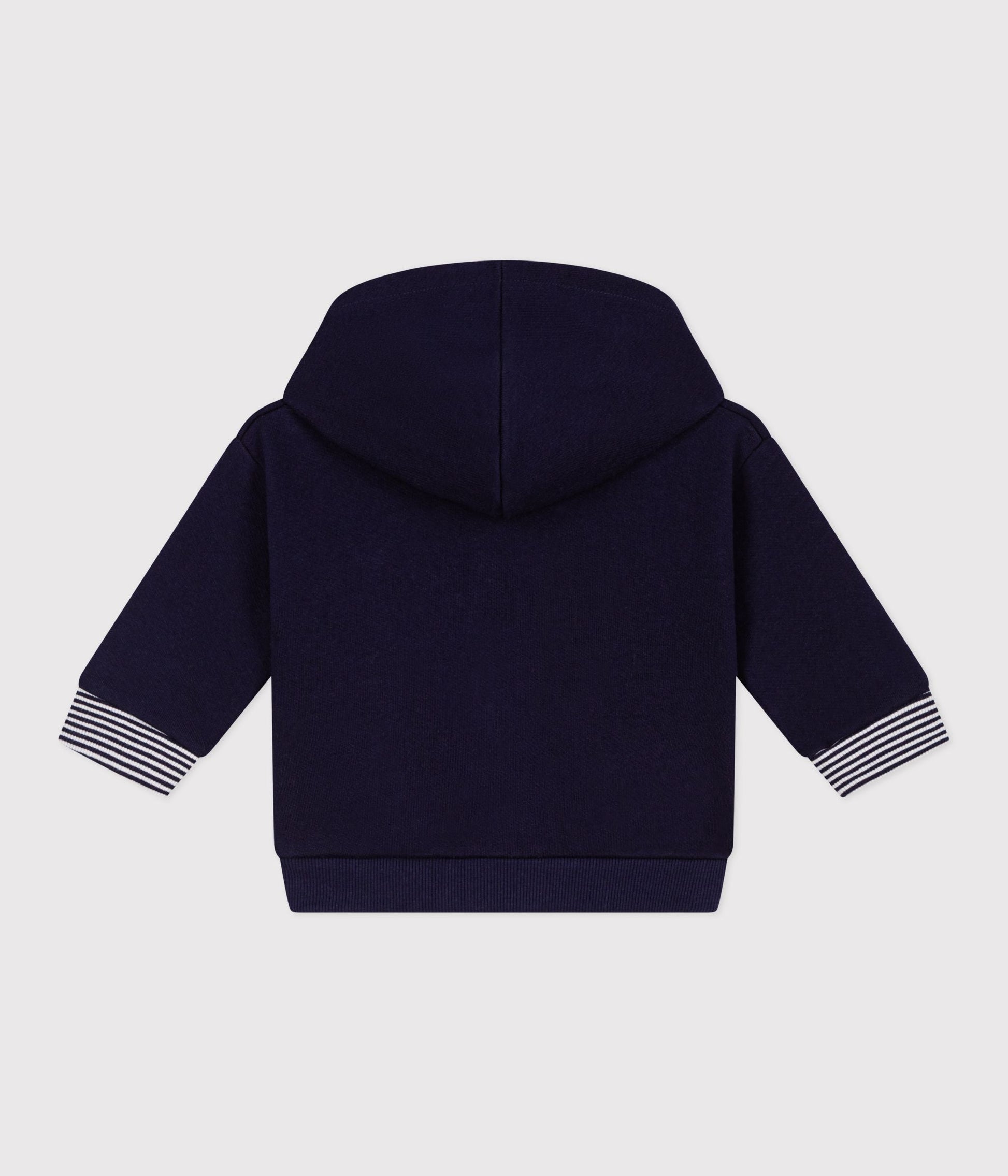 Sweatshirt à capuche bébé en coton détails rayés – D1