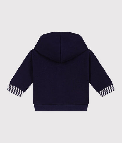 Sweatshirt à capuche bébé en coton détails rayés – D1