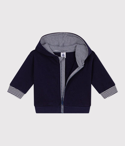 Sweatshirt à capuche bébé en coton détails rayés – F2