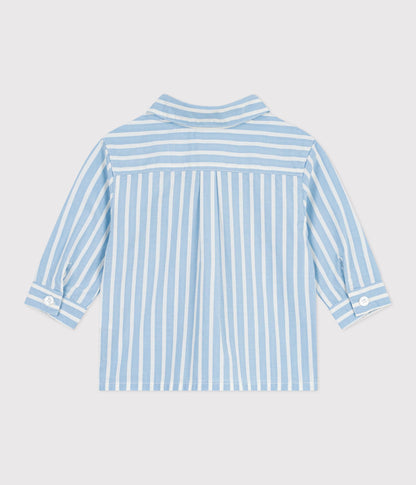 Chemise bébé en coton à manches longues, rayée – D1