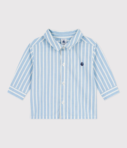 Chemise bébé en coton à manches longues, rayée – F1