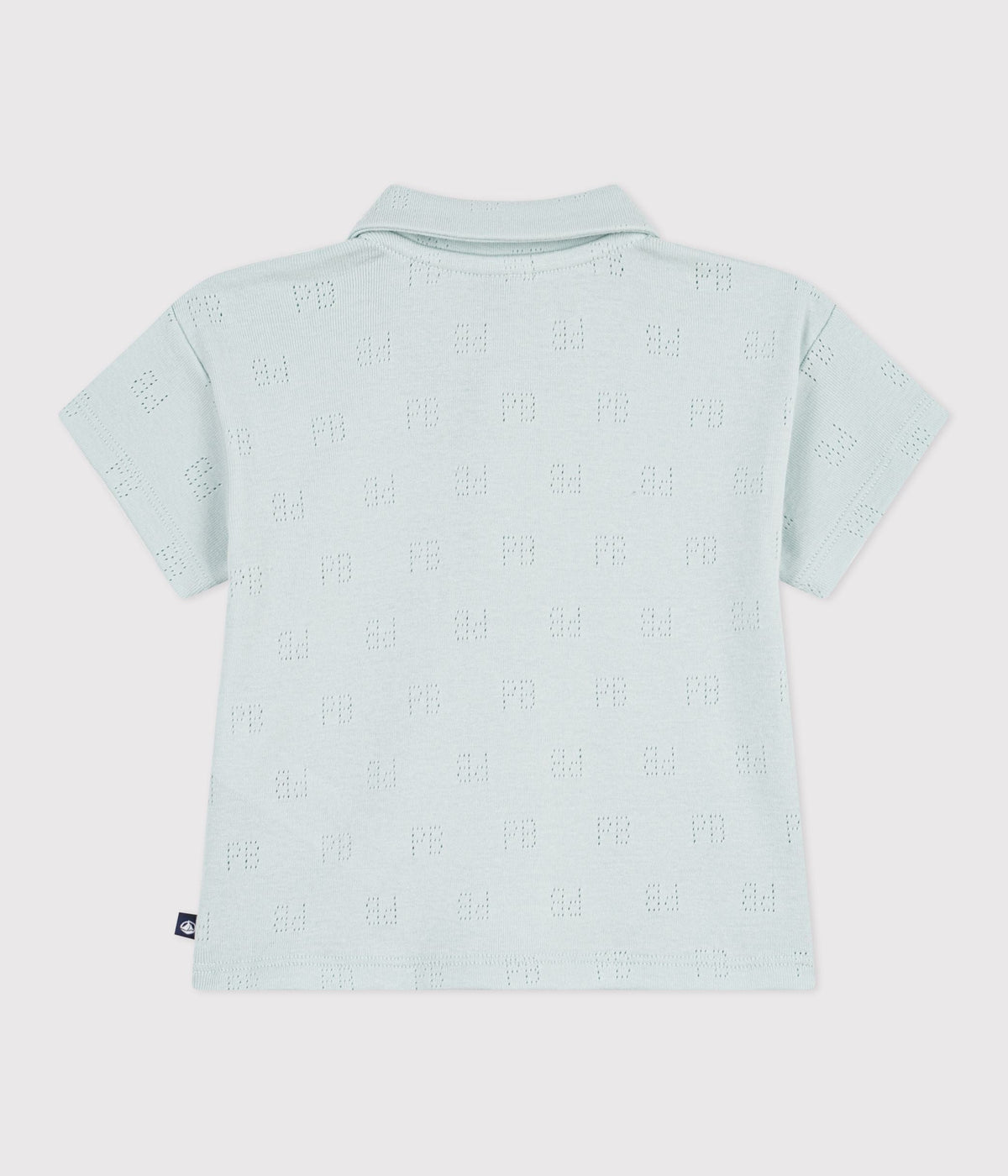 Polo bébé en coton ajouré à manches courtes à motifs – D1