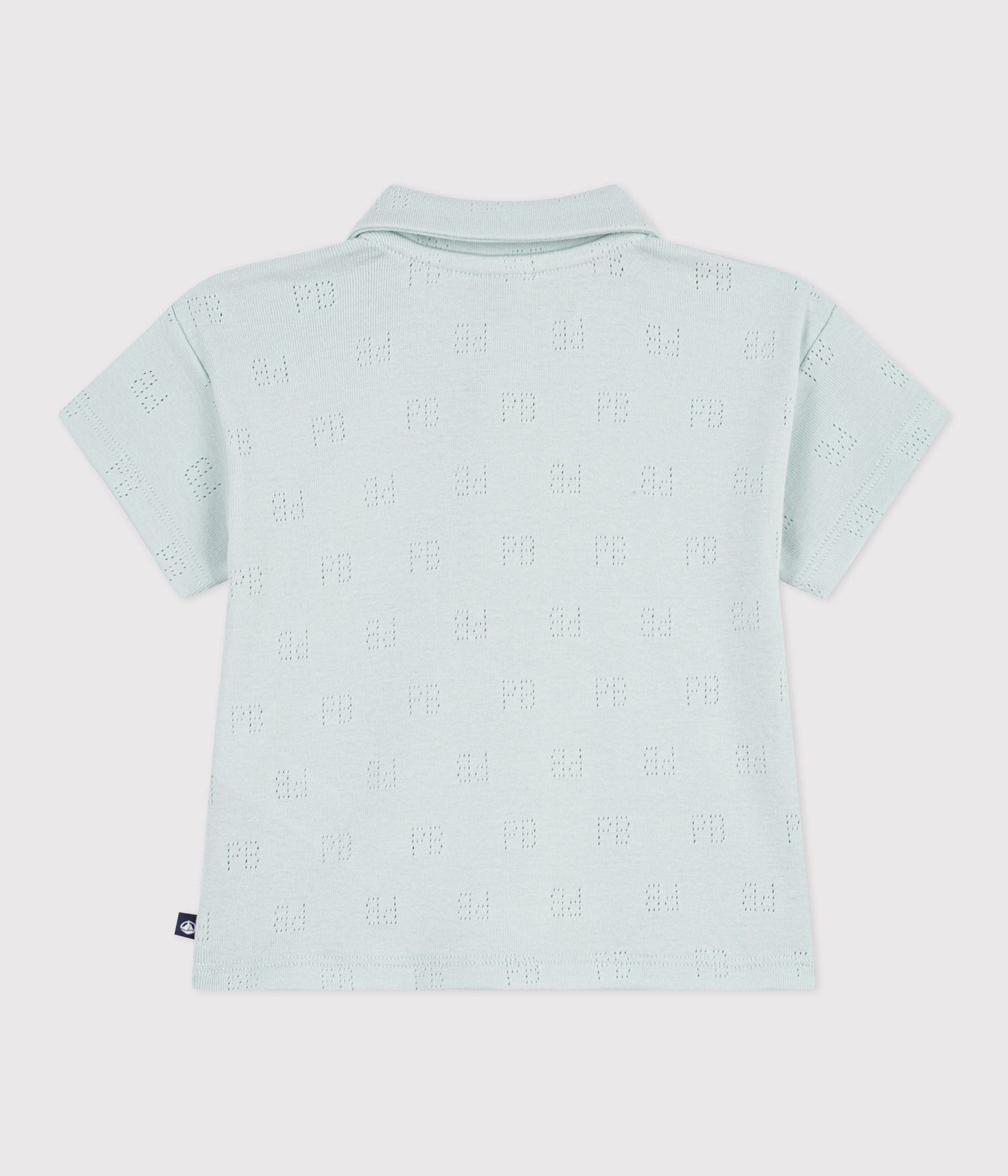 Polo bébé en coton ajouré à manches courtes à motifs – D1