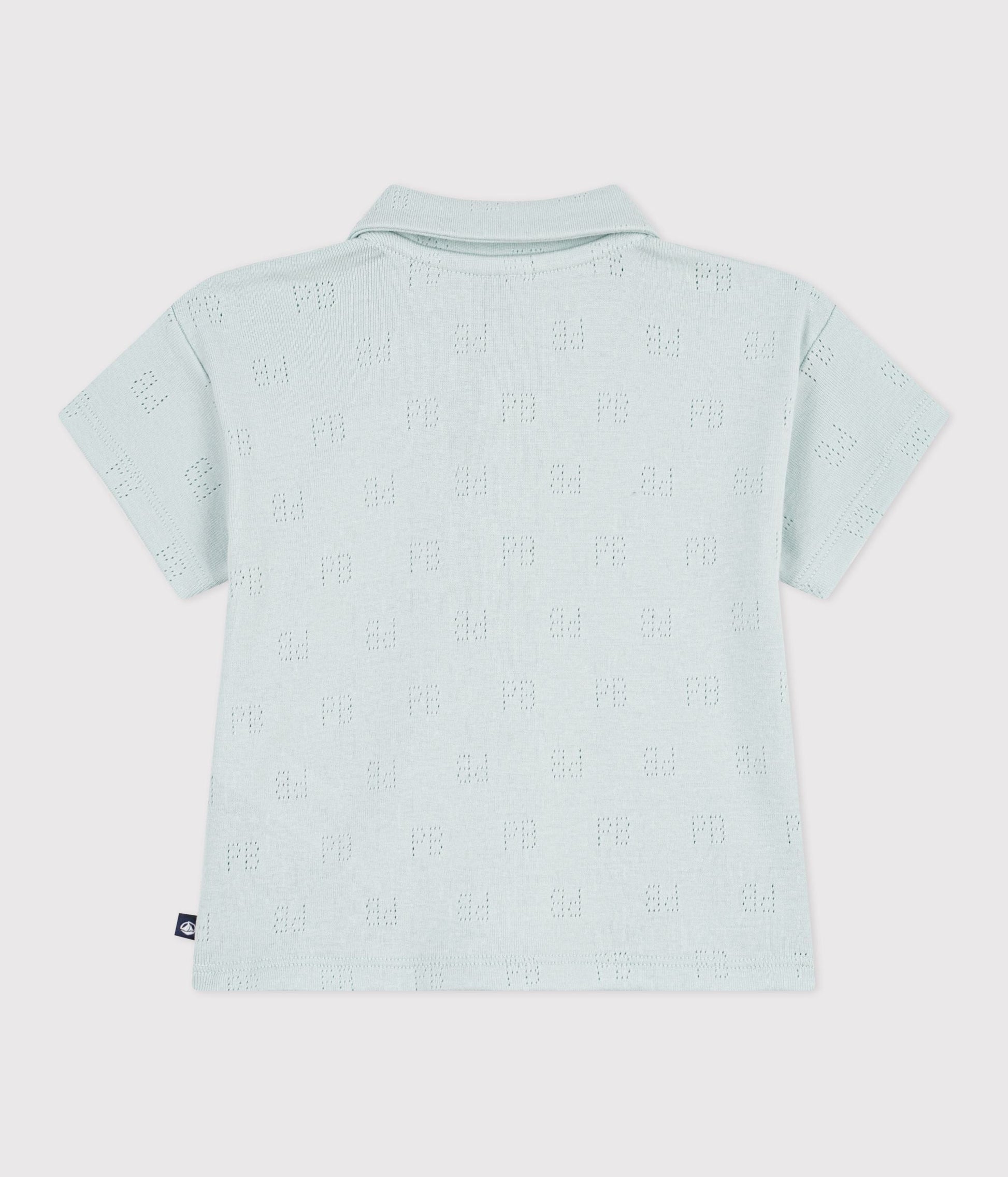 Polo bébé en coton ajouré à manches courtes à motifs – D1