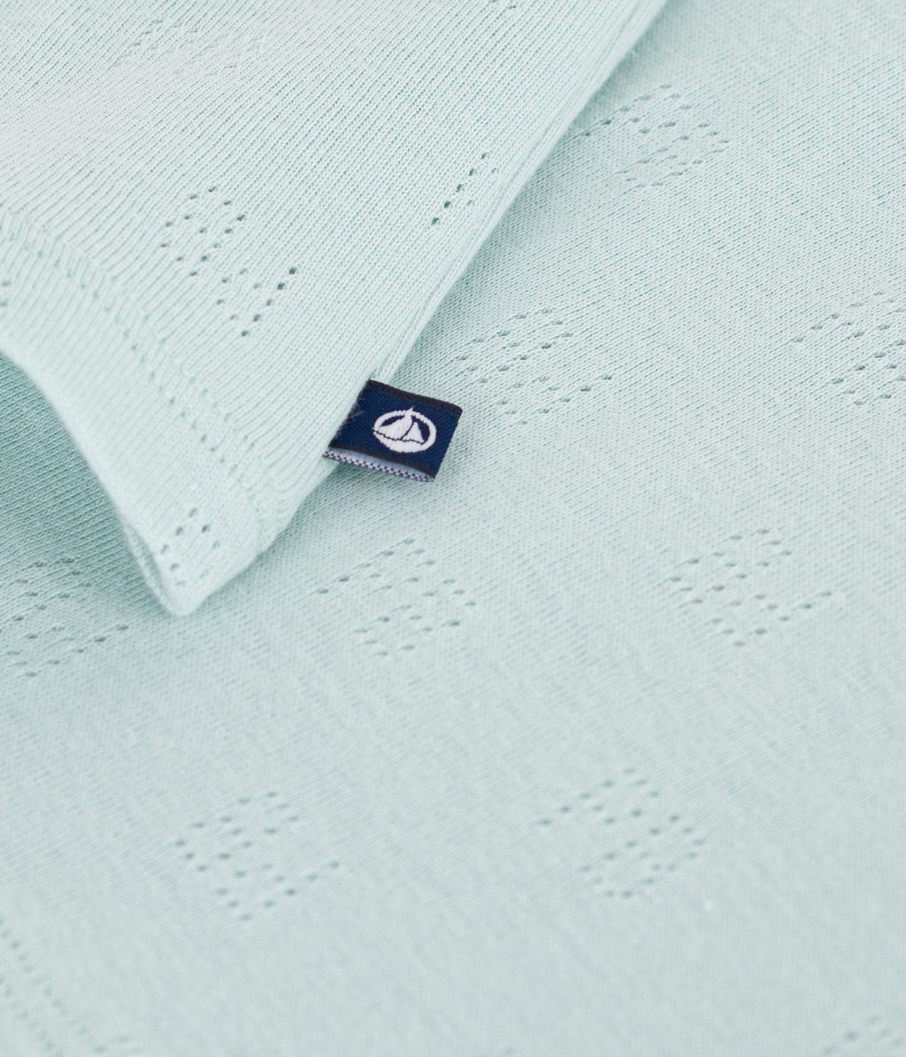 Polo bébé en coton ajouré à manches courtes à motifs – Z1