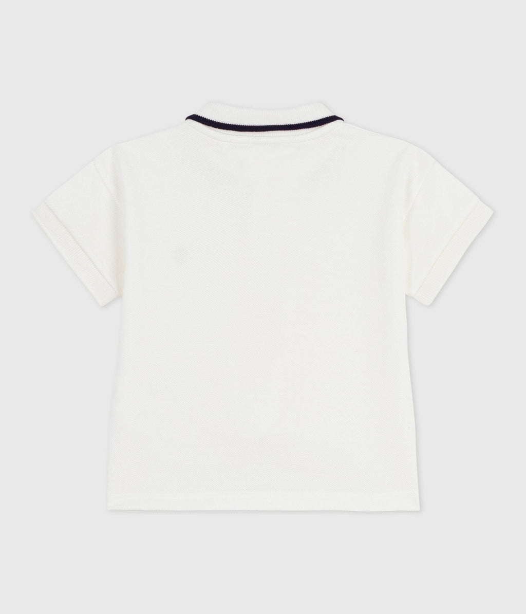 Polo bébé en coton à manches courtes, uni – D1