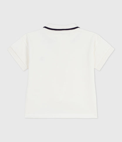 Polo bébé en coton à manches courtes, uni – D1