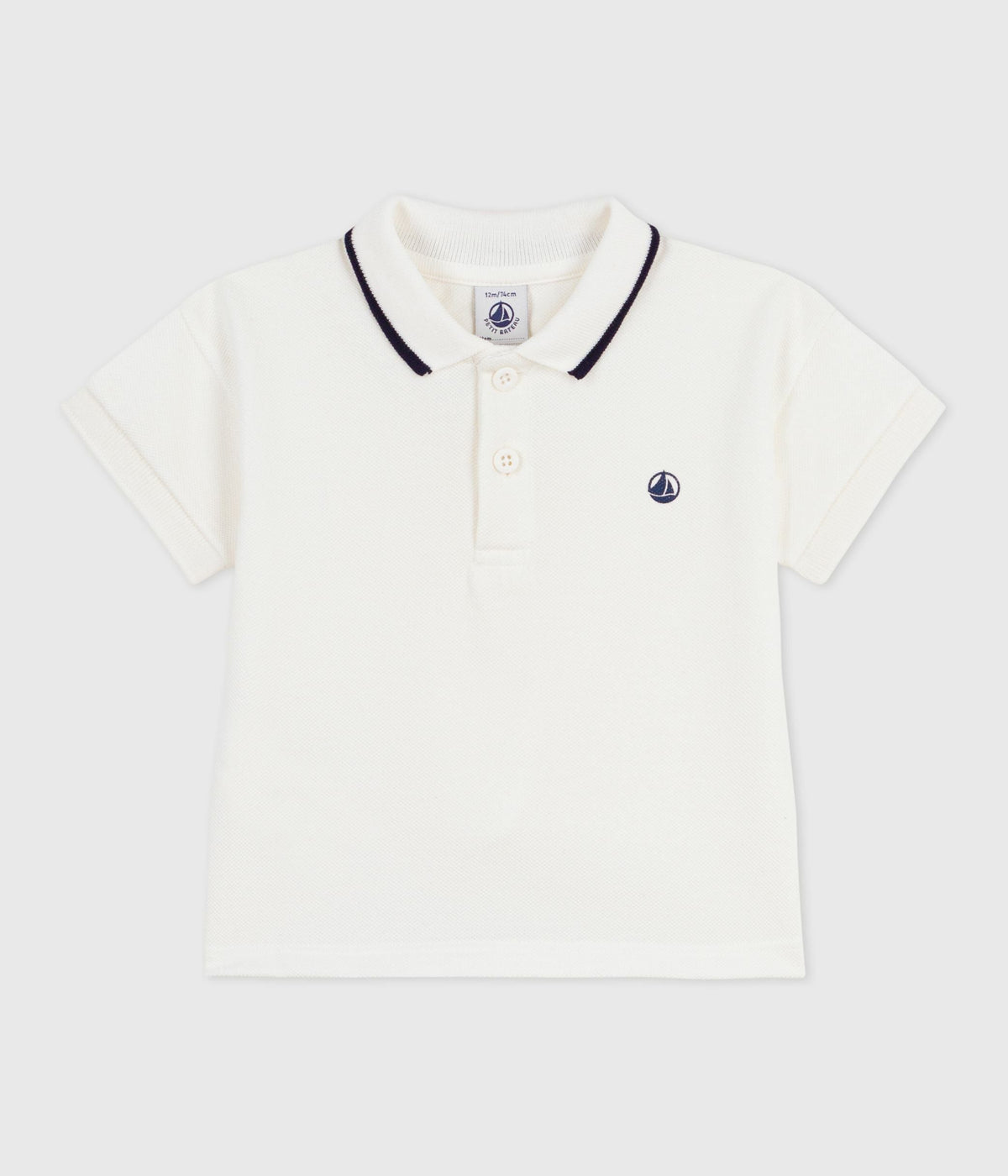Polo bébé en coton à manches courtes, uni – F1