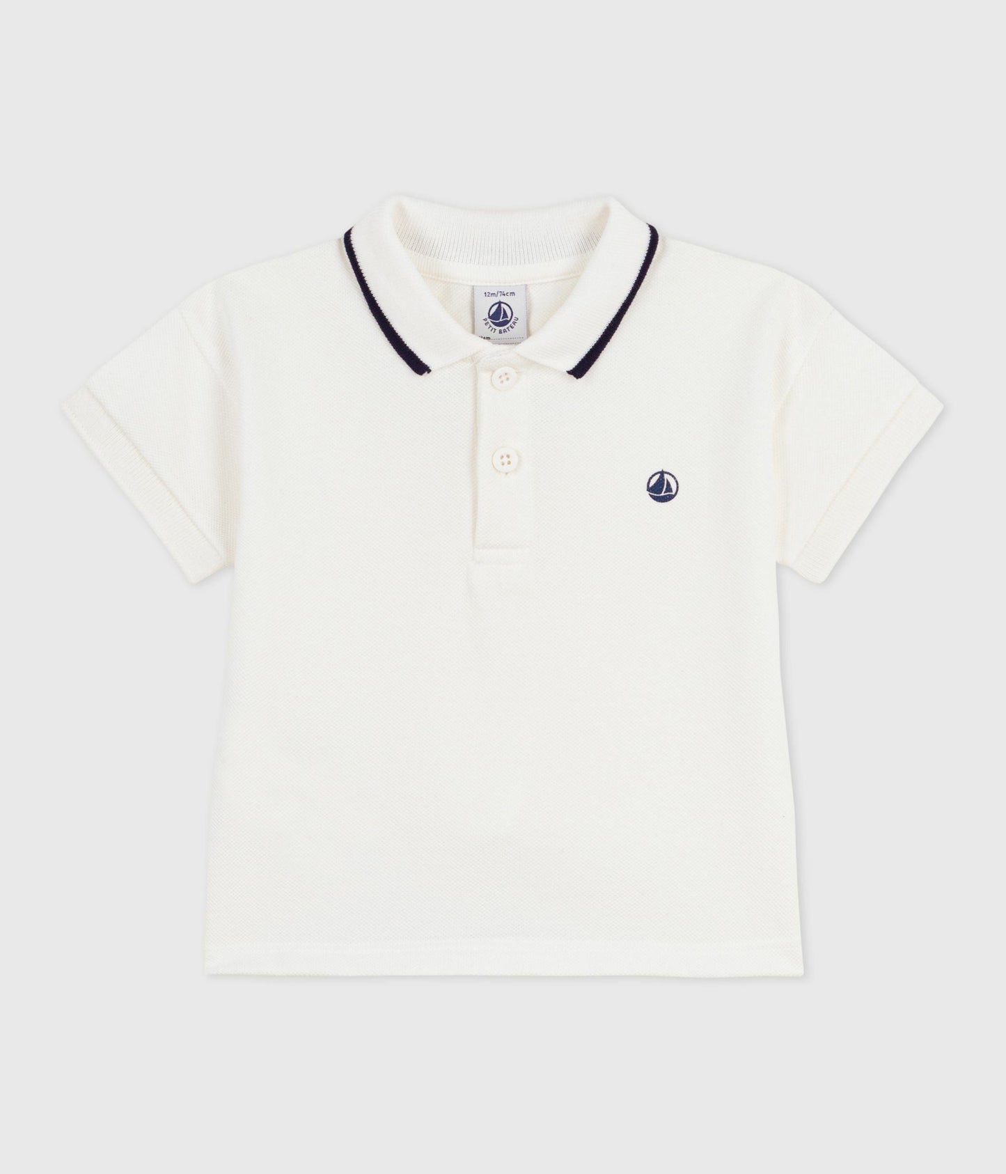 Polo bébé en coton à manches courtes, uni – F1