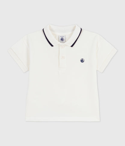 Polo bébé en coton à manches courtes, uni – F1