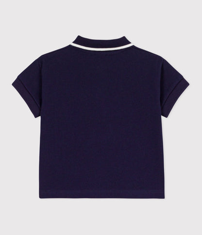 Polo bébé en coton à manches courtes, uni – D1