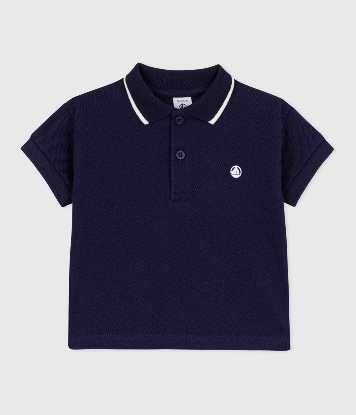 Polo bébé en coton à manches courtes, uni – F1