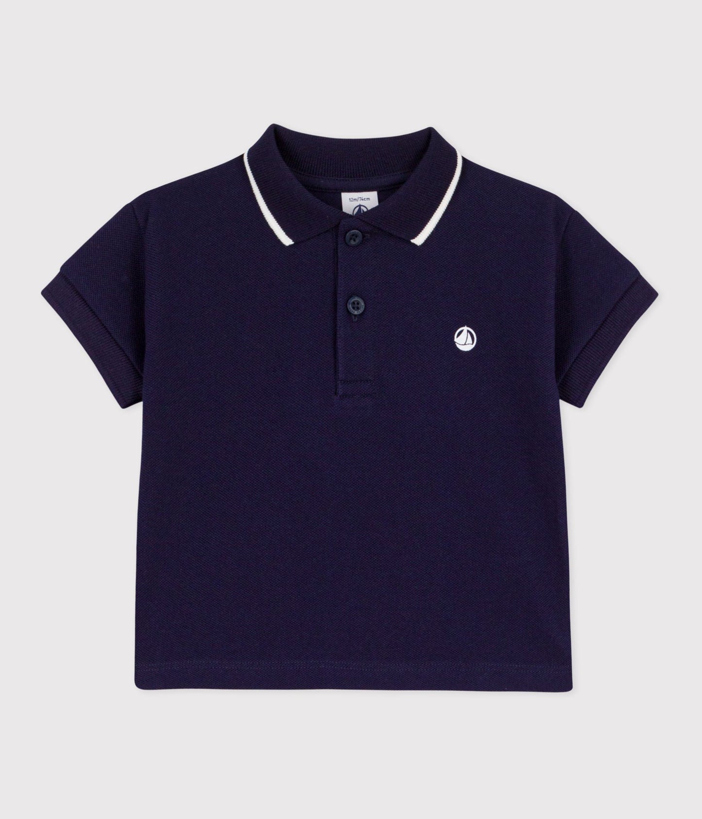 Polo bébé en coton à manches courtes, uni – F1