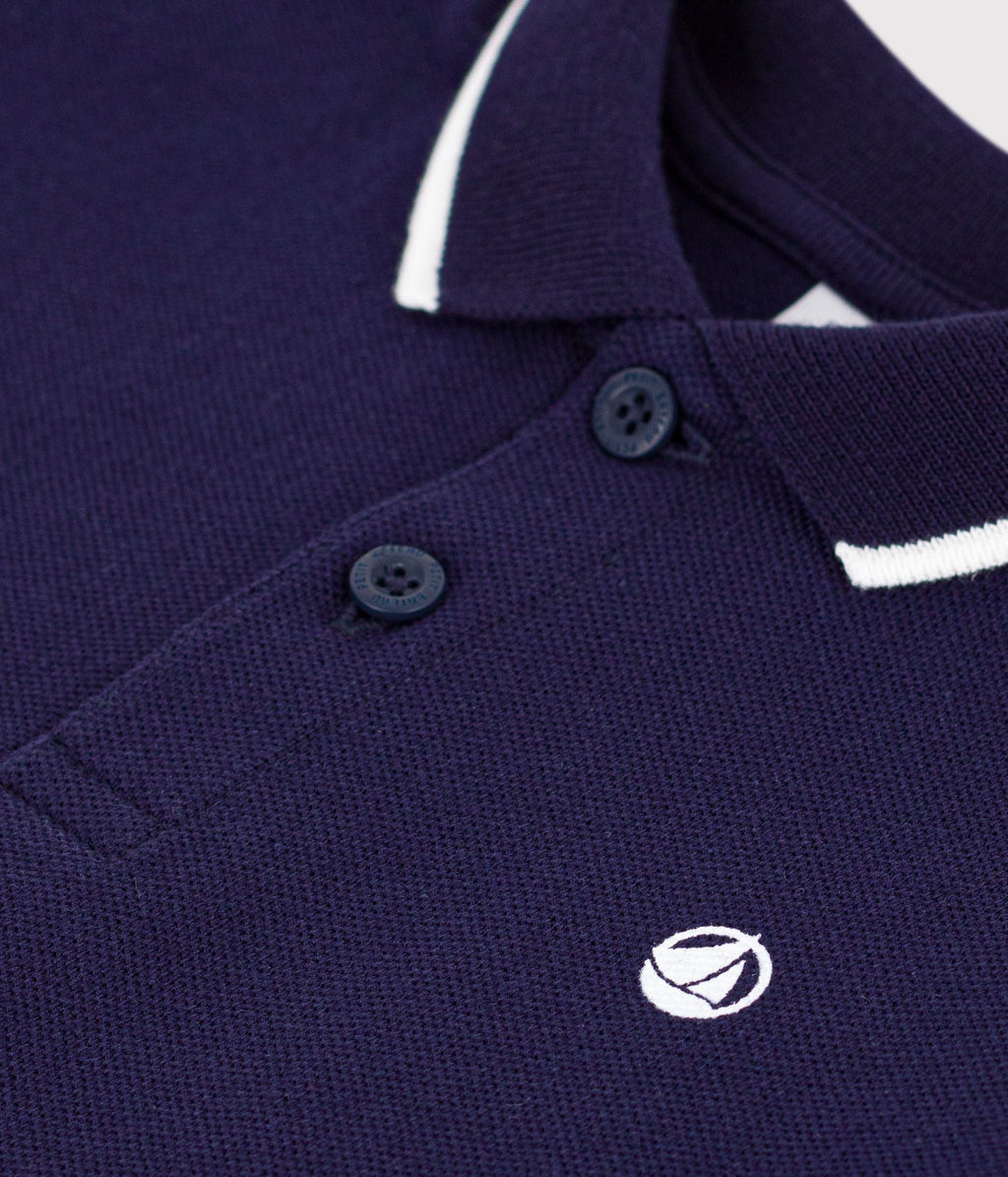 Polo bébé en coton à manches courtes, uni – Z1