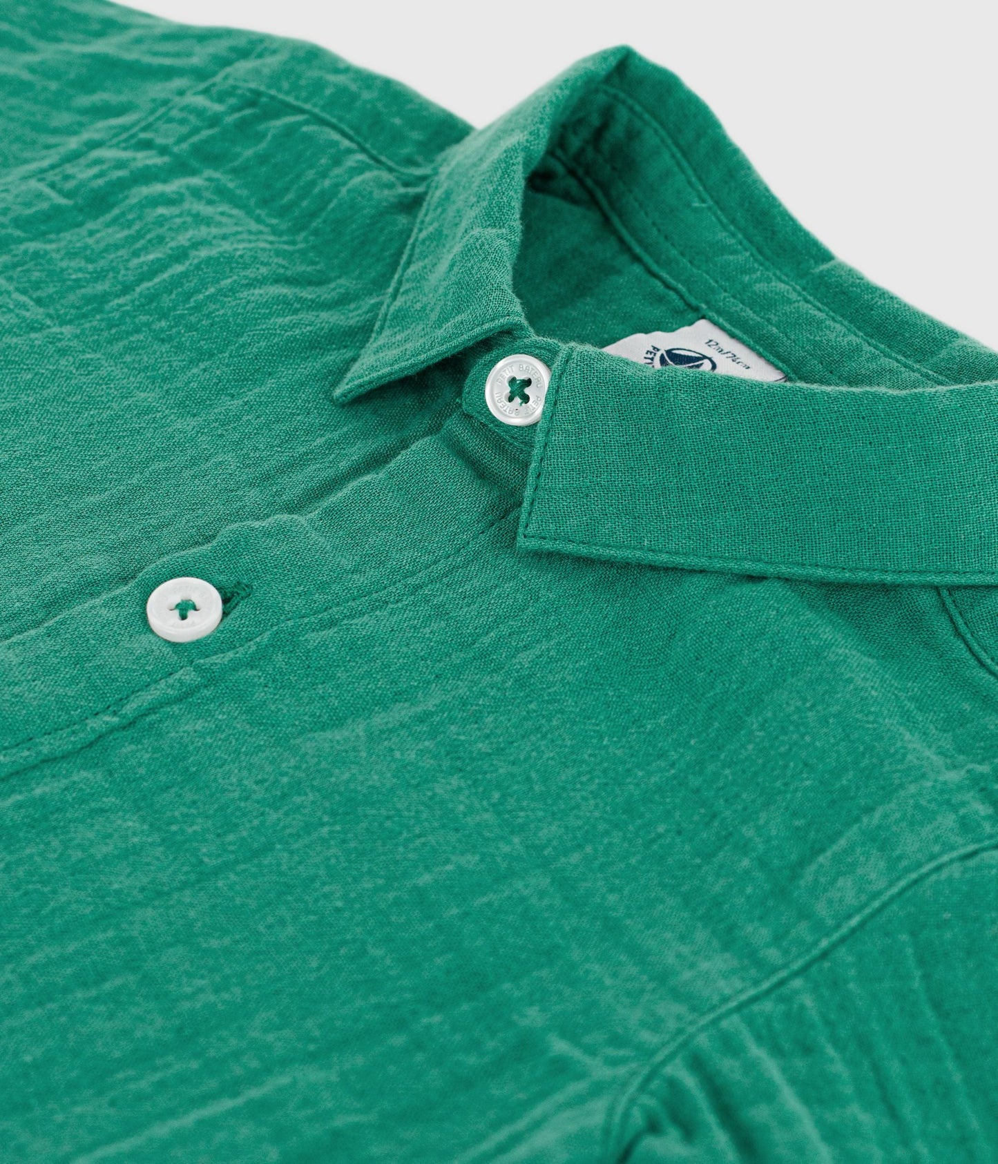 Chemise bébé en coton/lin à manches courtes, unie – Z1