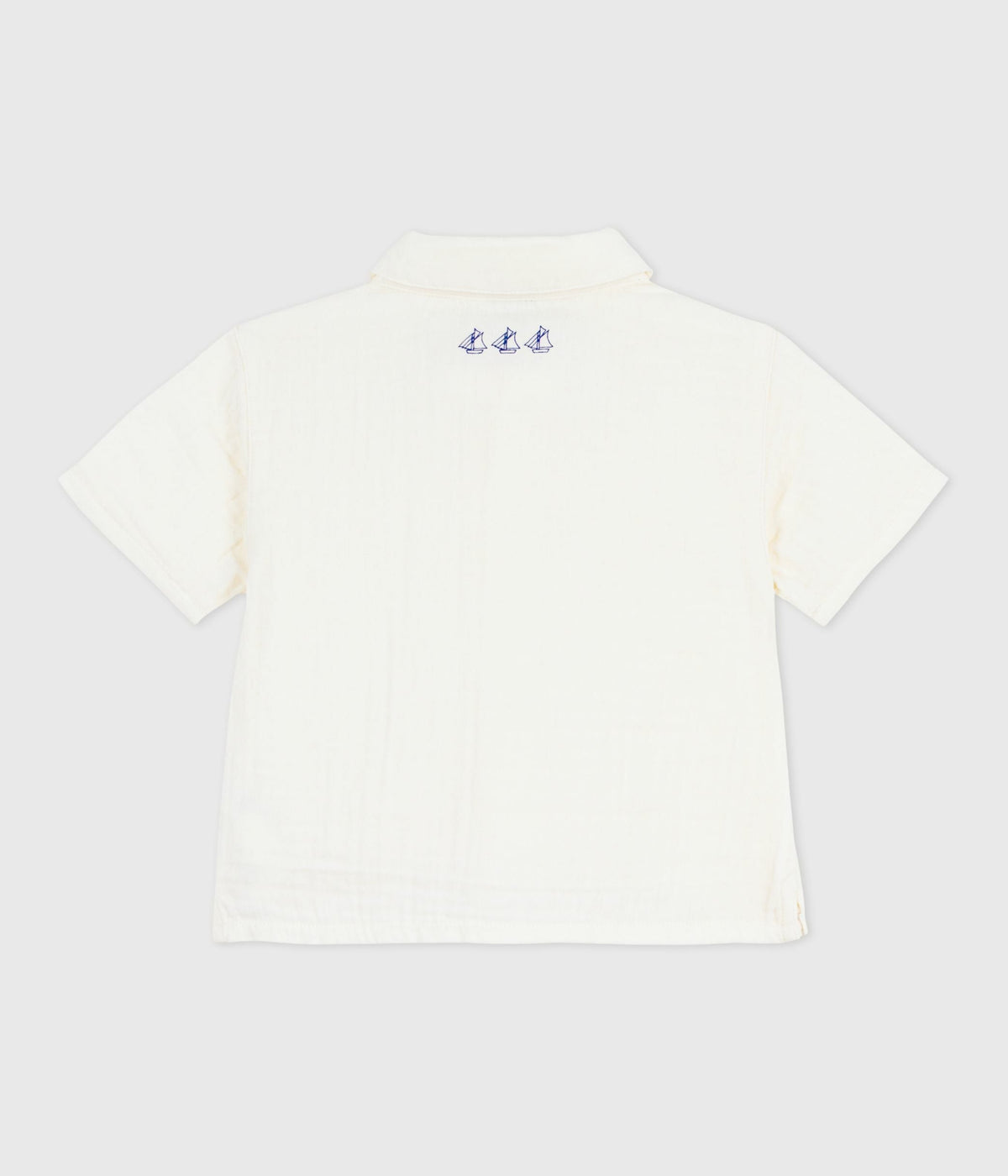 Chemise bébé en coton/lin à manches courtes, unie – D1