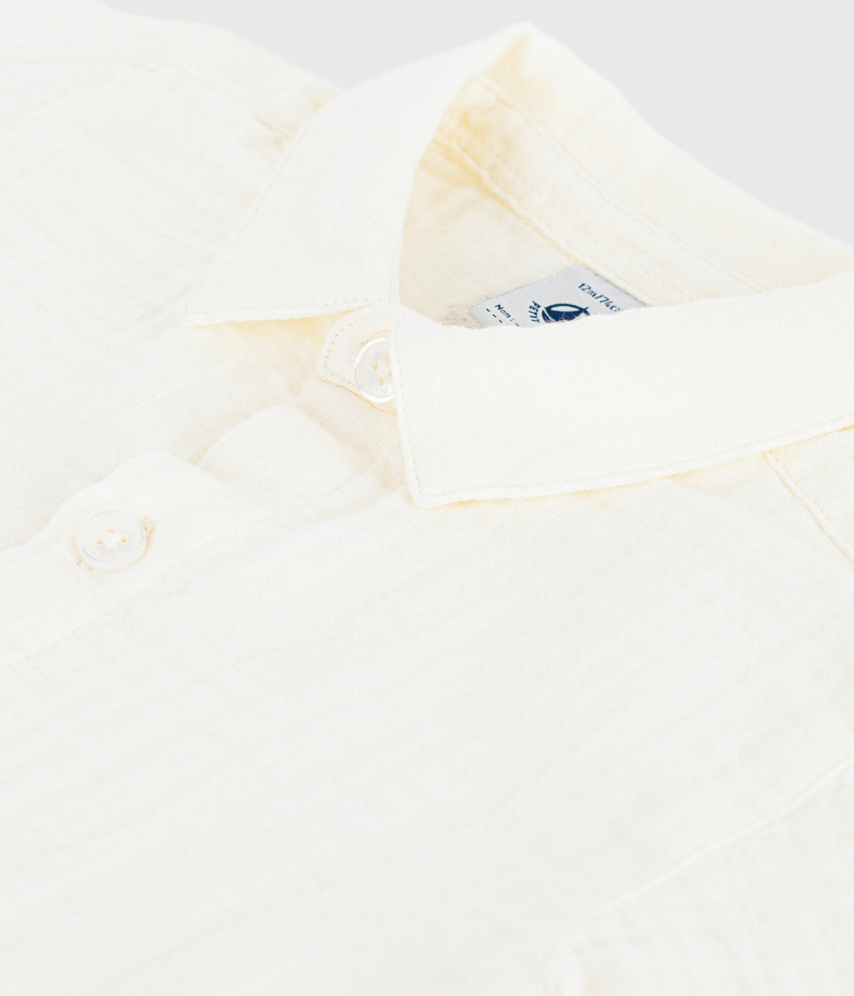 Chemise bébé en coton/lin à manches courtes, unie – Z1