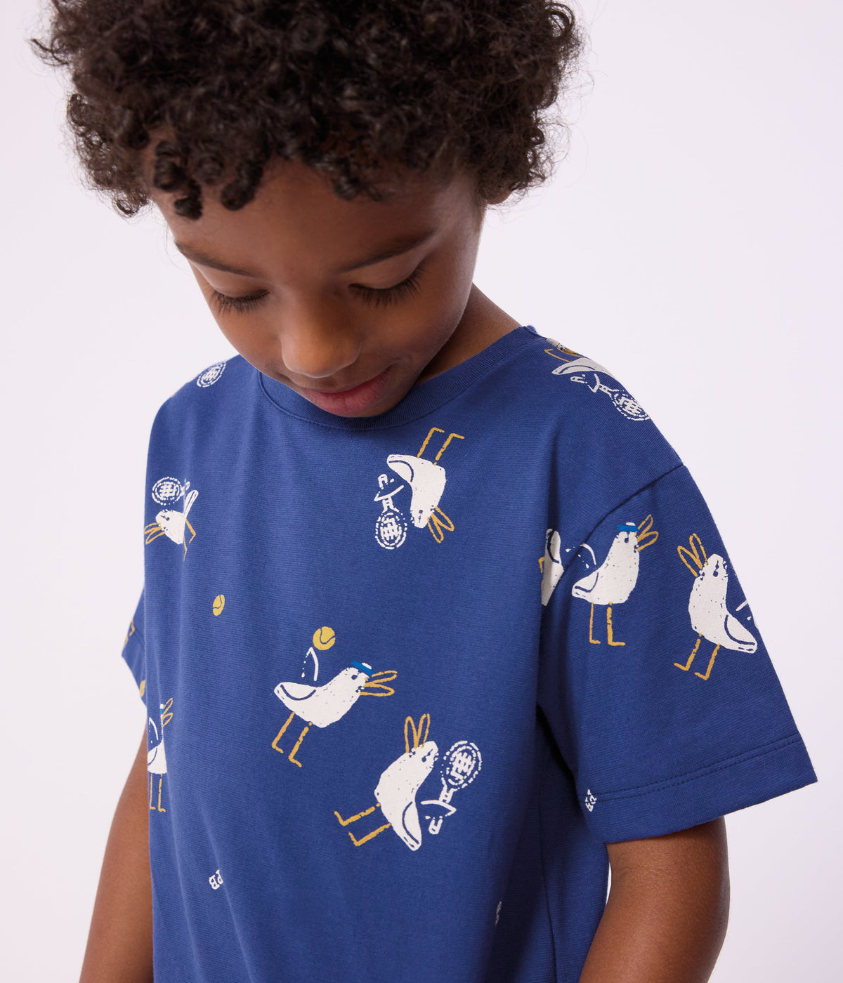 Tee-shirt enfant manches courtes en coton imprimé mouettes – J1
