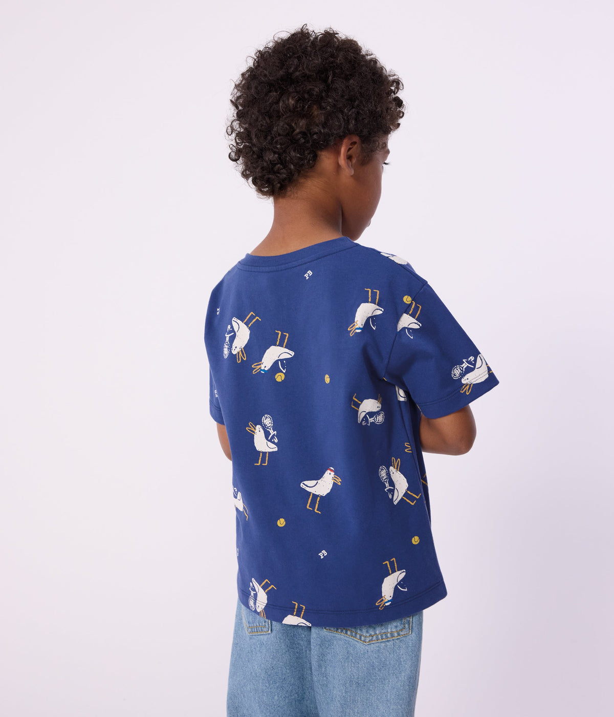 Tee-shirt enfant manches courtes en coton imprimé mouettes – J3