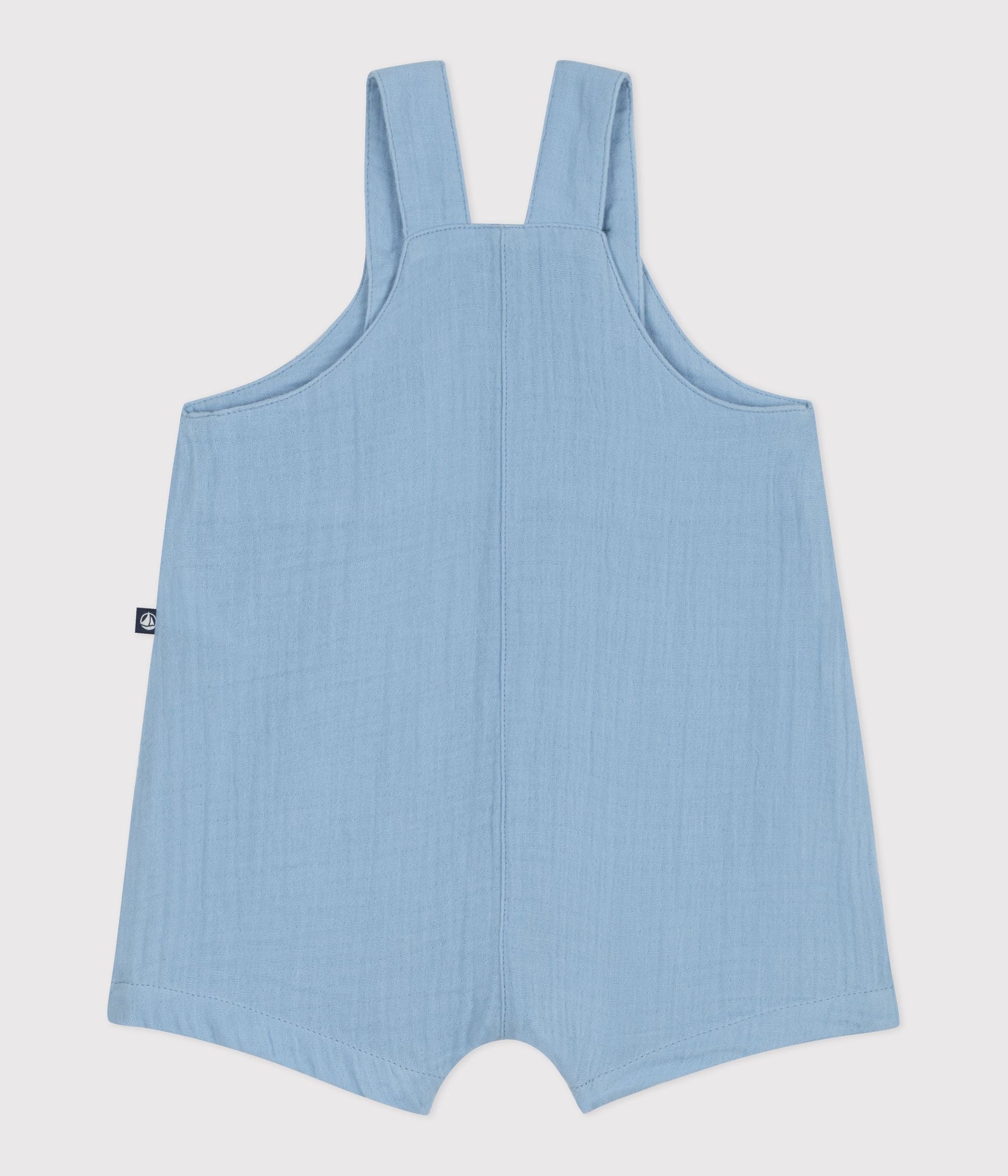 Salopette courte bébé en gaze de coton unie – D1