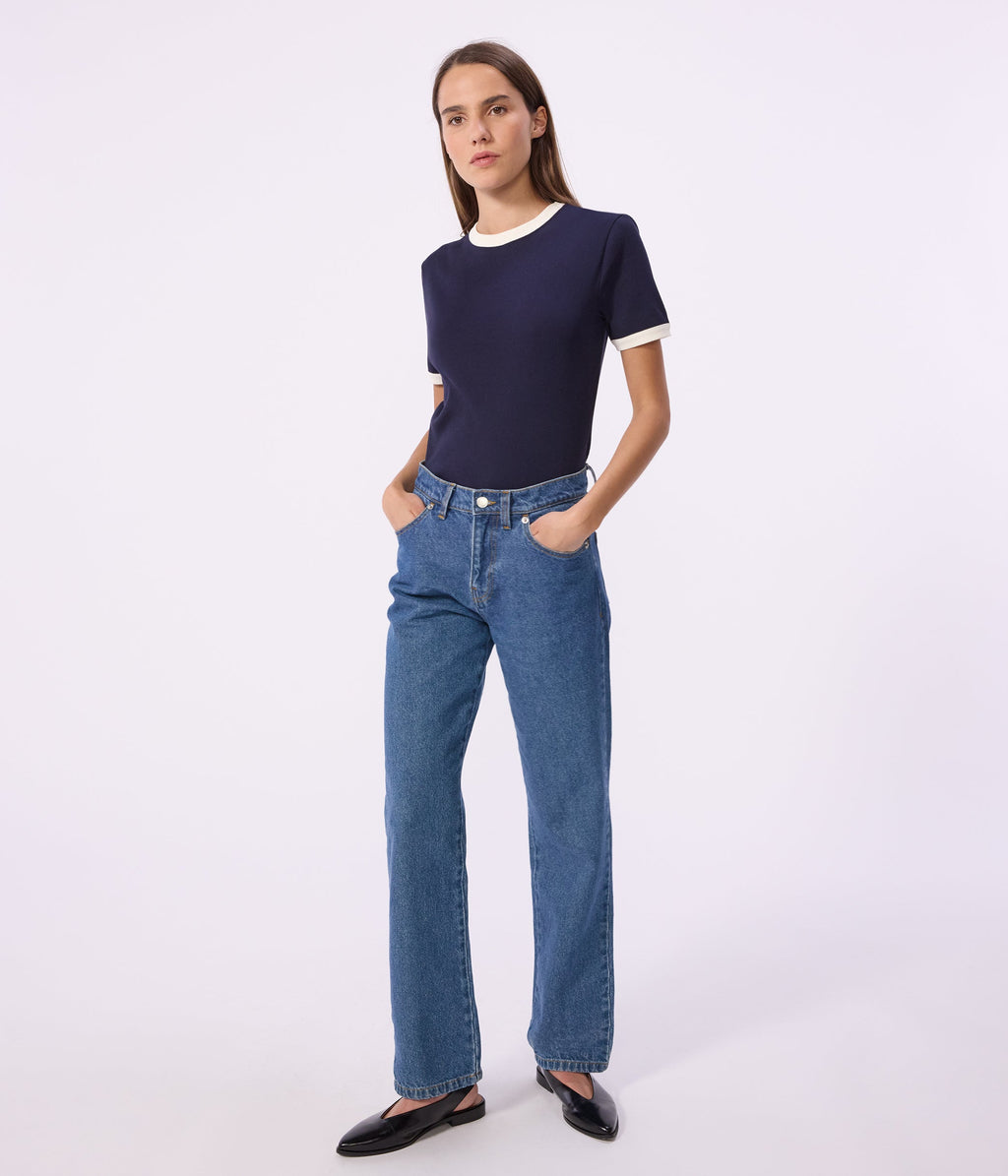 Tee-shirt femme en coton manches courtes uni – J2
