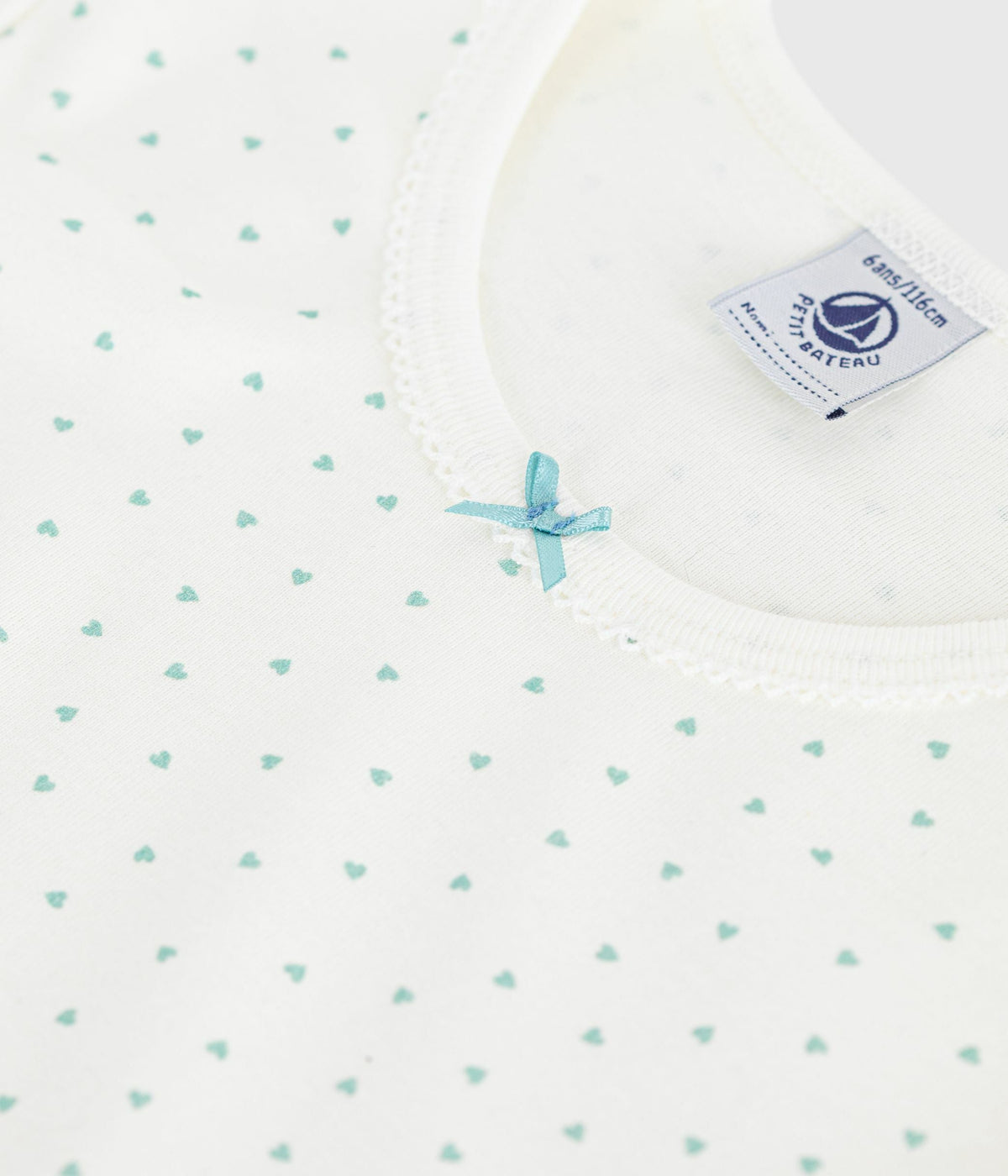 Chemise de nuit enfant en coton manches courtes imprimé cœurs – Z1