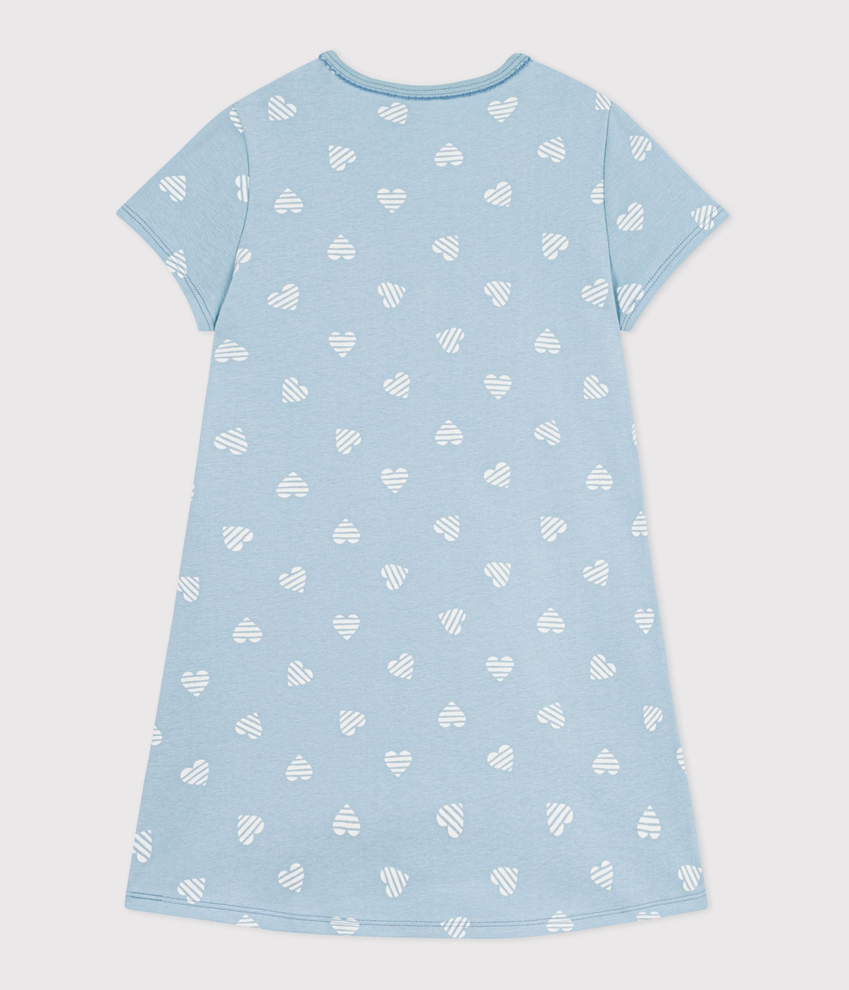 Chemise de nuit enfant en coton manches courtes imprimé cœurs – D1