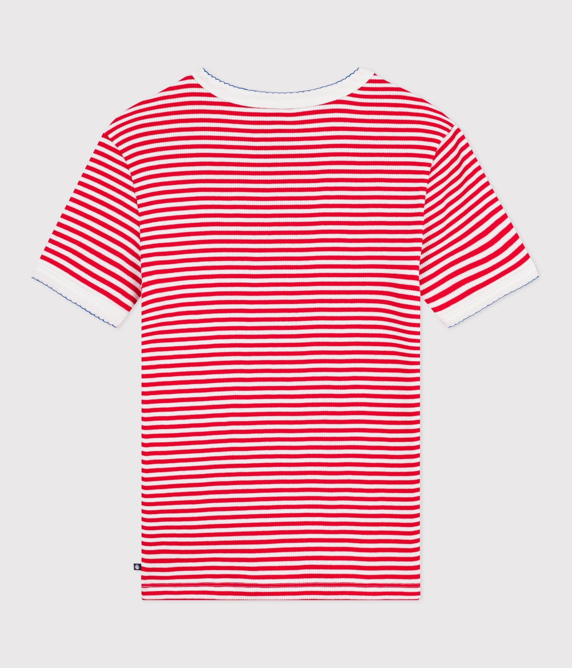 Tee-shirt femme en coton manches courtes à rayures – D1