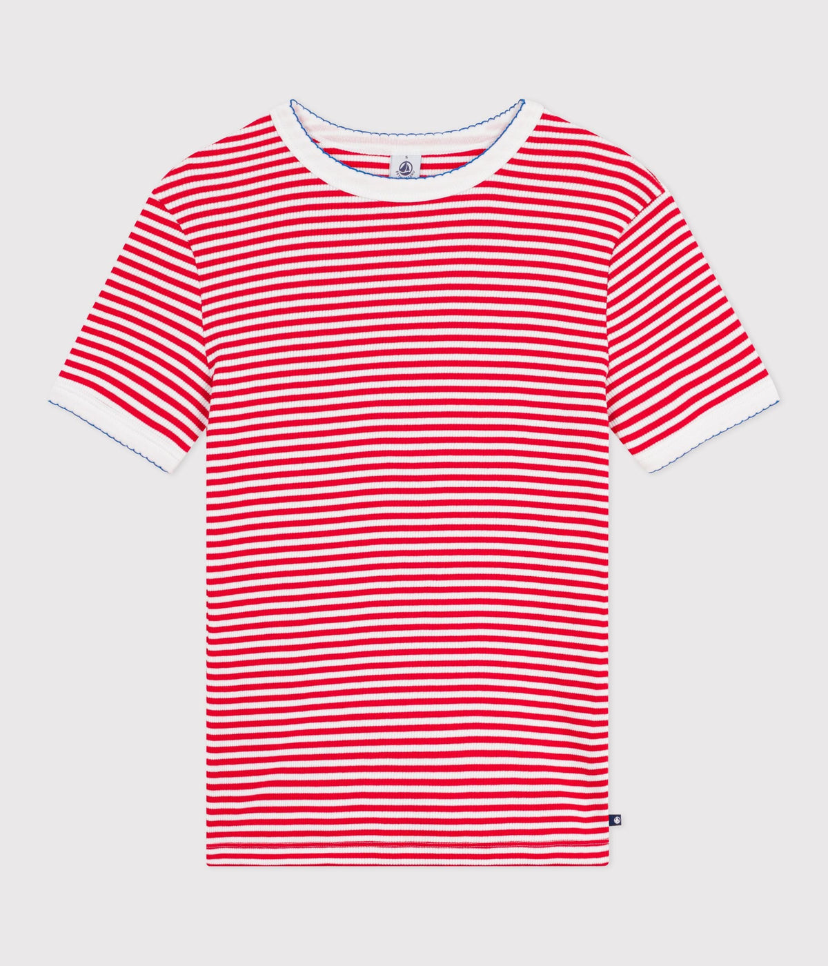 Tee-shirt femme en coton manches courtes à rayures – F1