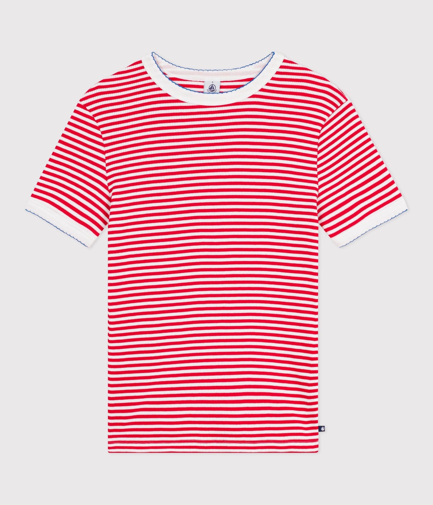 Tee-shirt femme en coton manches courtes à rayures – F1
