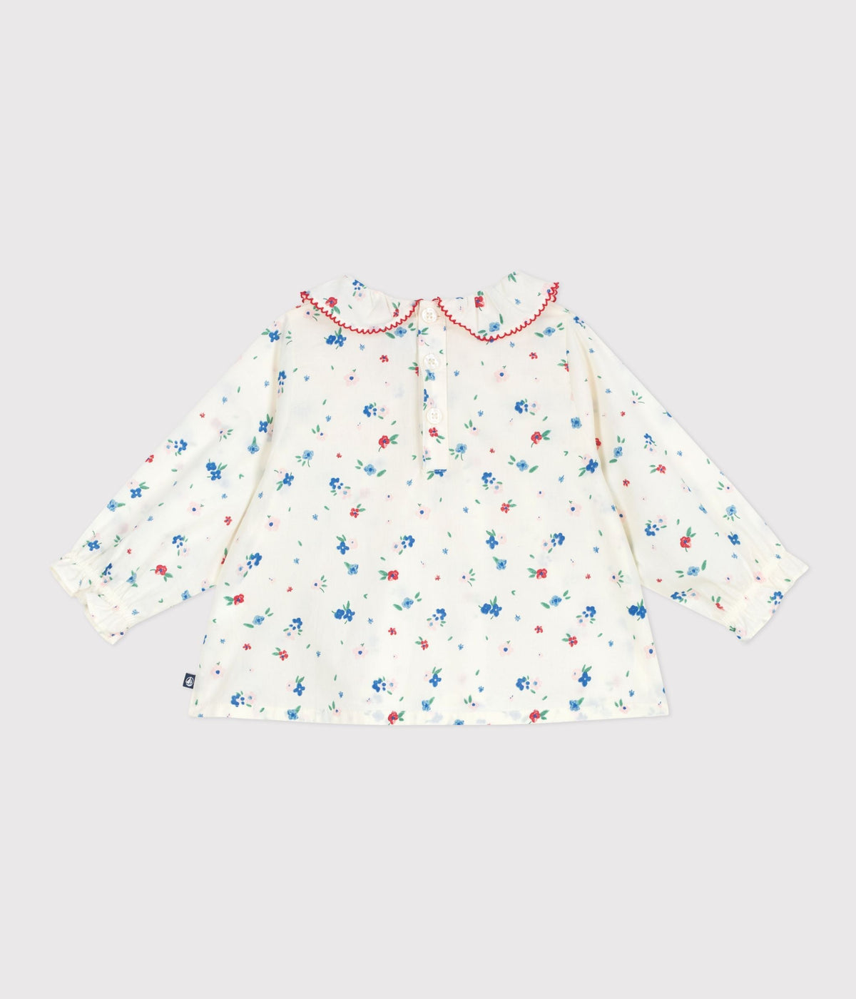 Blouse bébé en coton manches longues, imprimée fleurs – D1