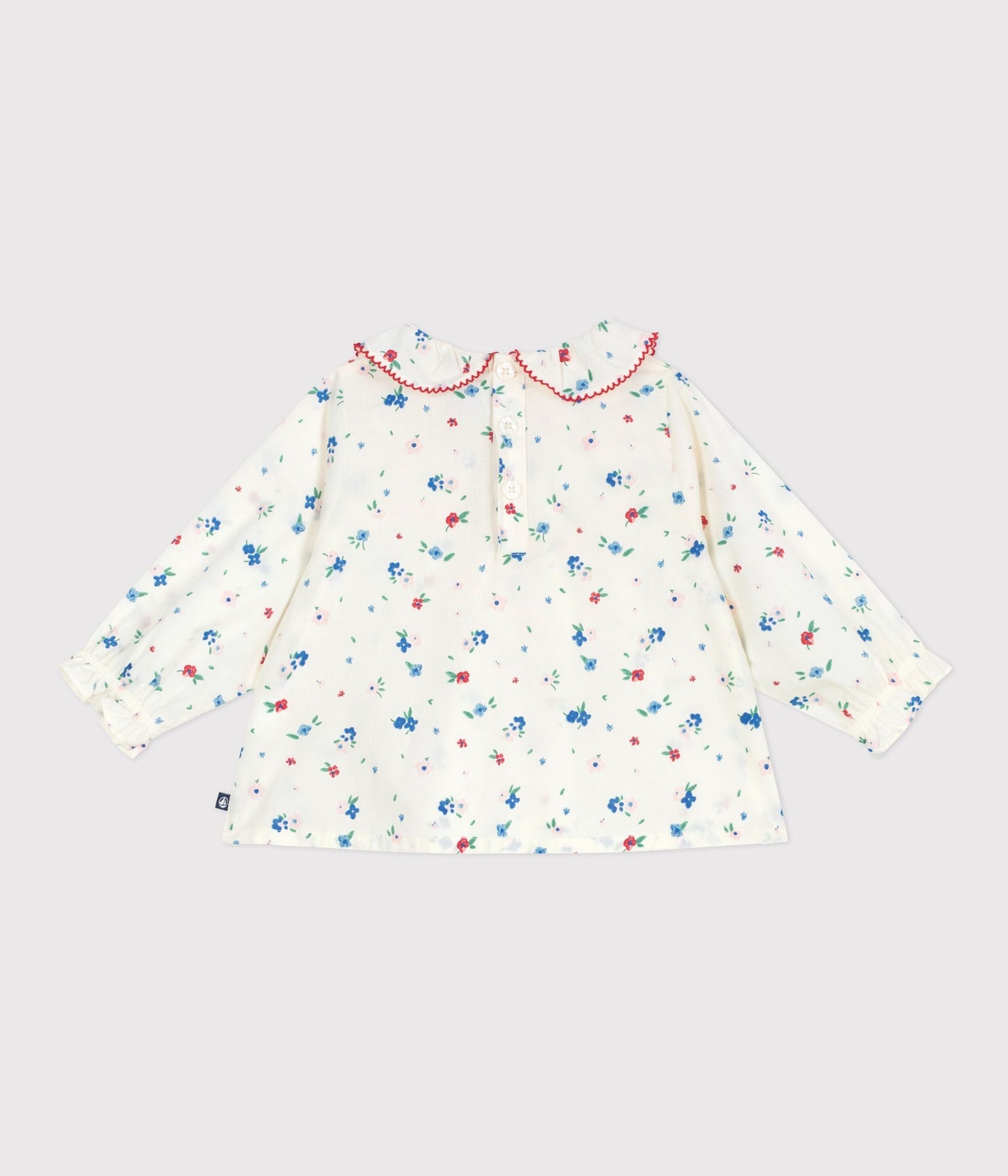 Blouse bébé en coton manches longues, imprimée fleurs – D1