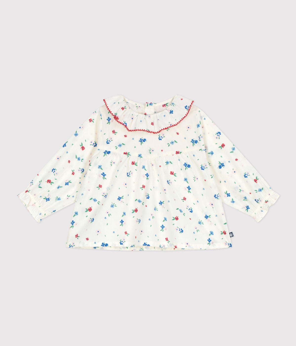 Blouse bébé en coton manches longues, imprimée fleurs – F1