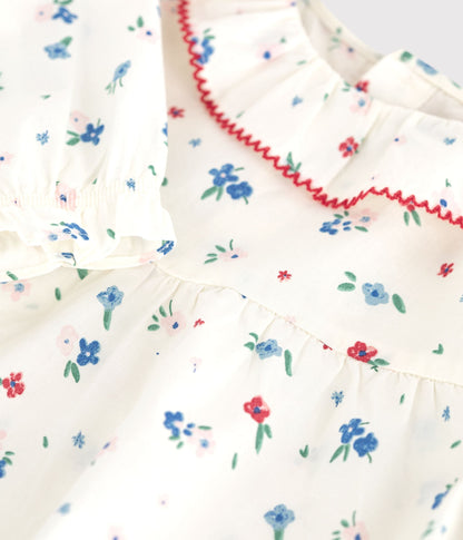 Blouse bébé en coton manches longues, imprimée fleurs – Z1