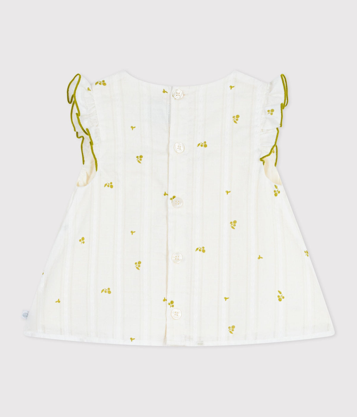 Blouse bébé en coton sans manches en coton, imprimée fleurs – D1
