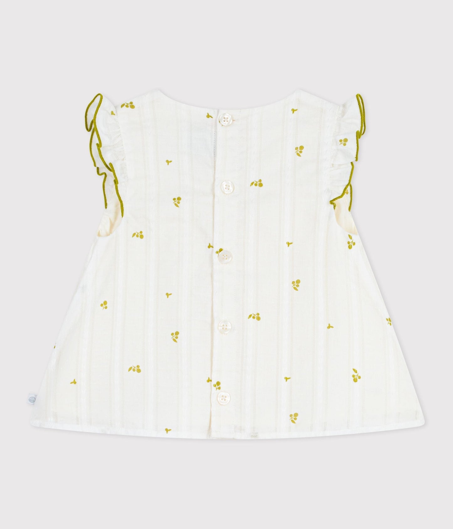 Blouse bébé en coton sans manches en coton, imprimée fleurs – D1