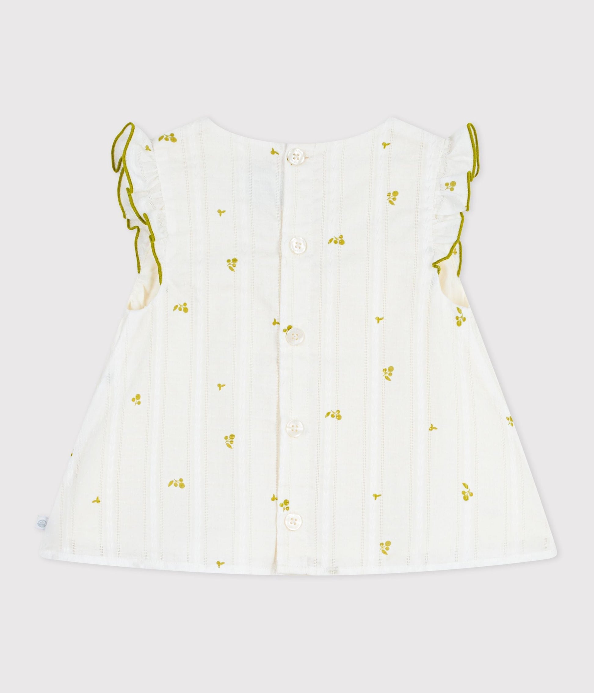 Blouse bébé en coton sans manches en coton, imprimée fleurs – D1