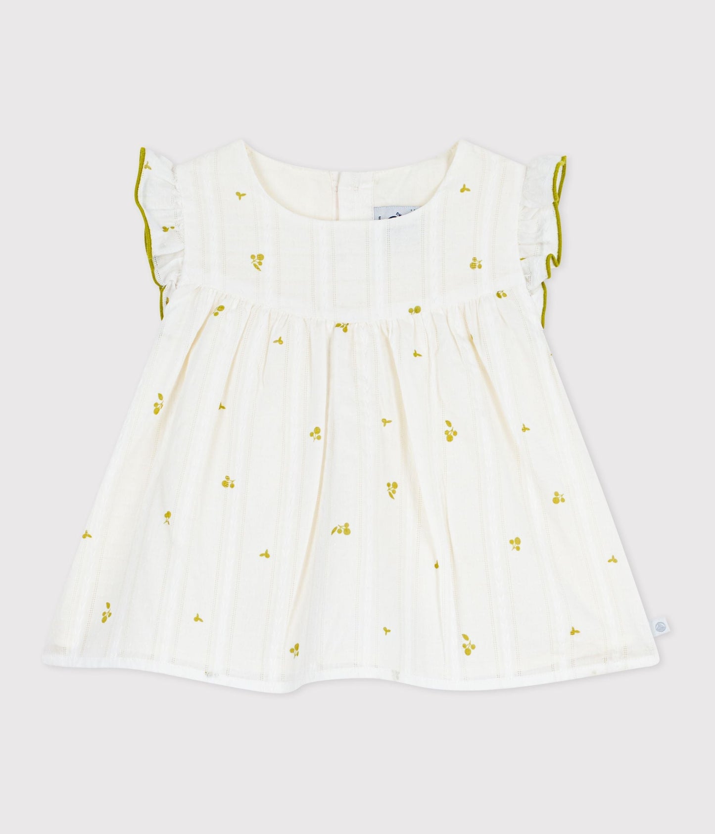 Blouse bébé en coton sans manches en coton, imprimée fleurs – F1