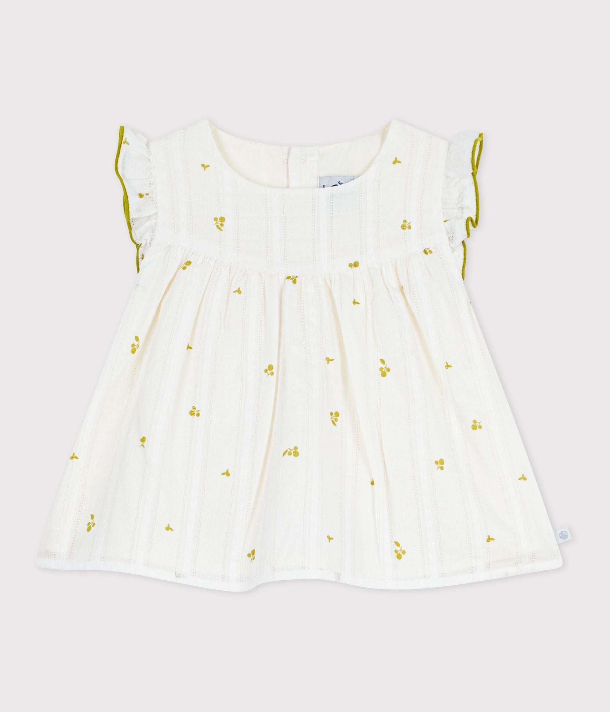 Blouse bébé en coton sans manches en coton, imprimée fleurs – F1