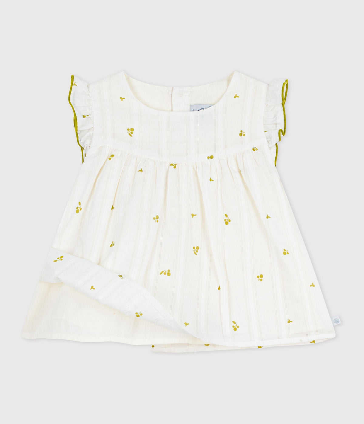 Blouse bébé en coton sans manches en coton, imprimée fleurs – F2