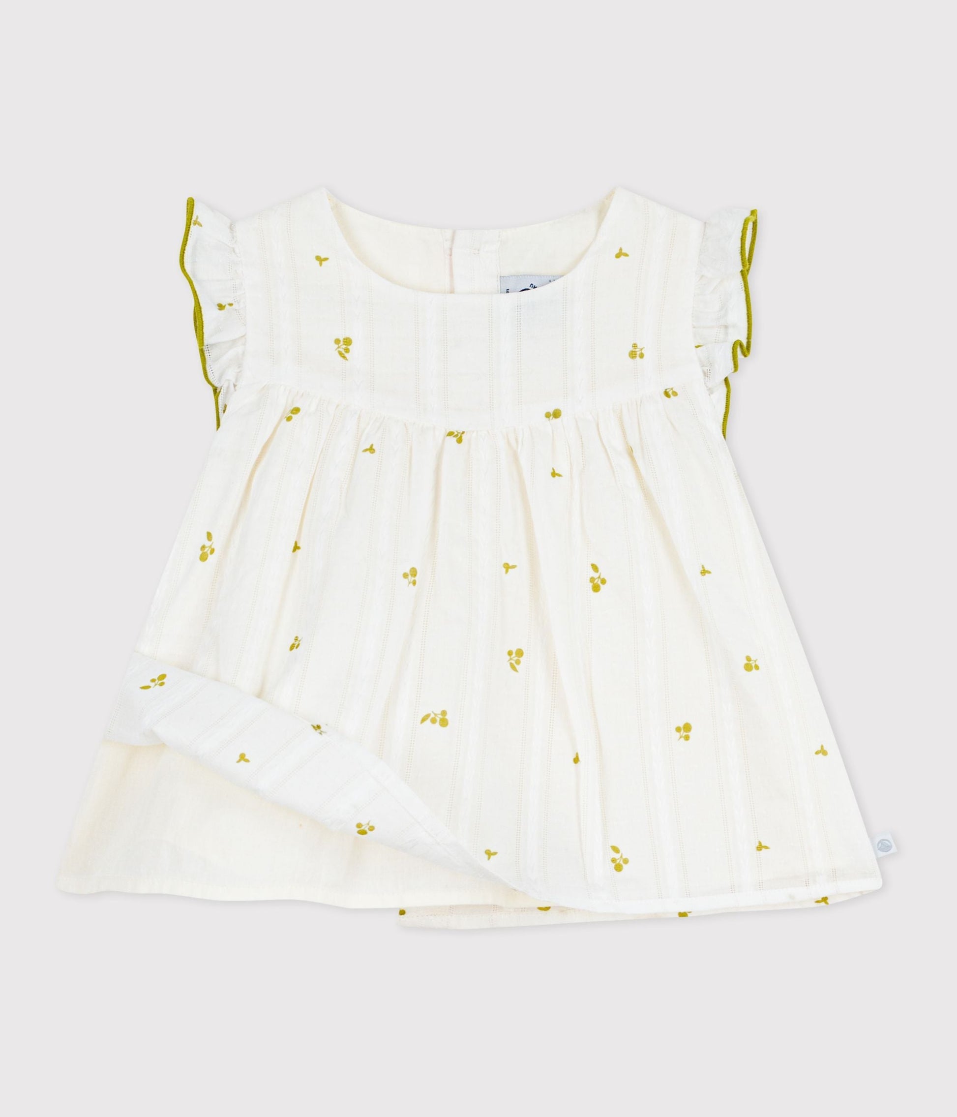 Blouse bébé en coton sans manches en coton, imprimée fleurs – F2