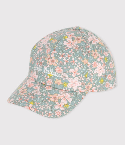 Casquette enfant en serge imprimé fleurs – F1