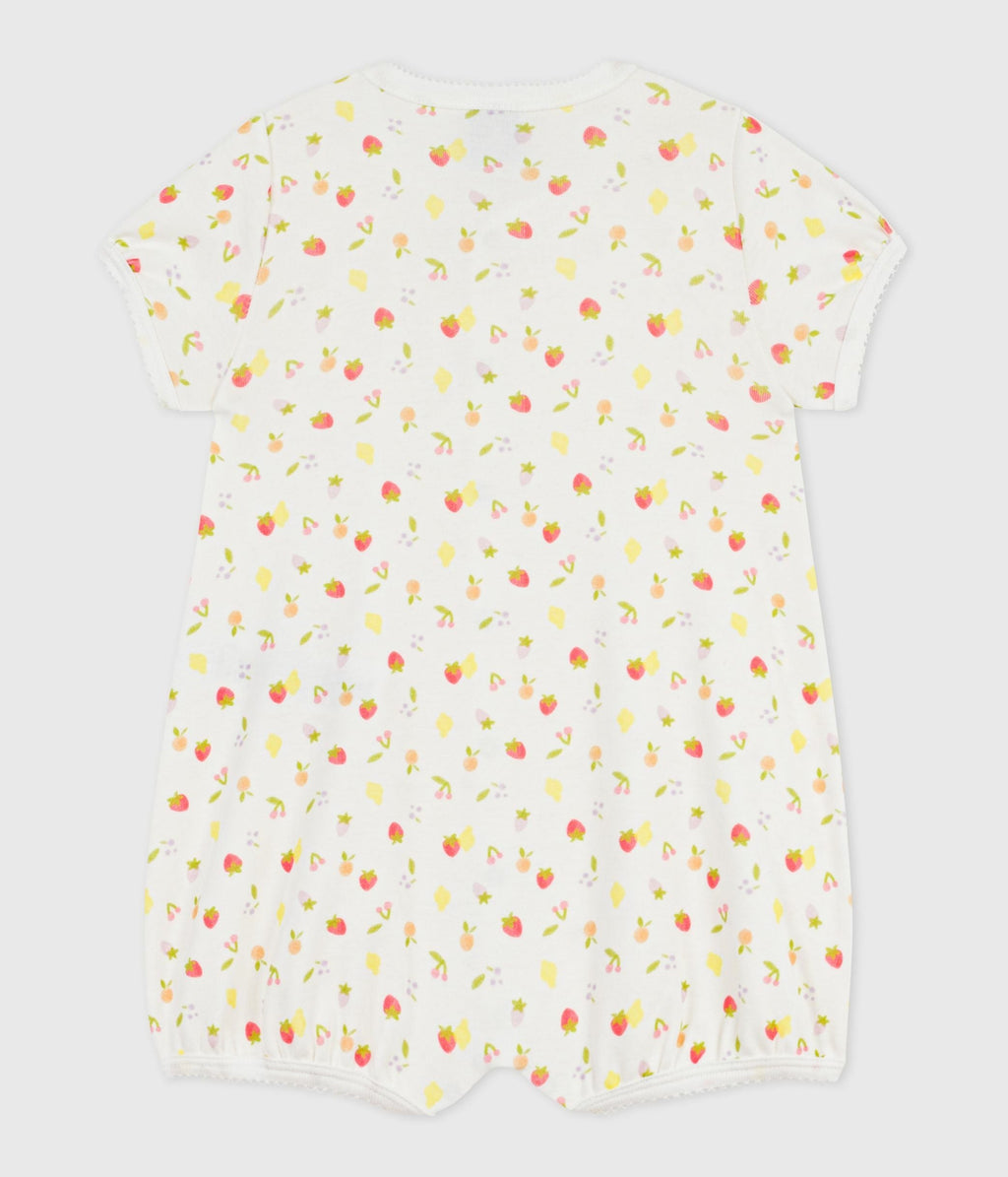 Combinaison courte bébé en coton imprimé fruits – D1