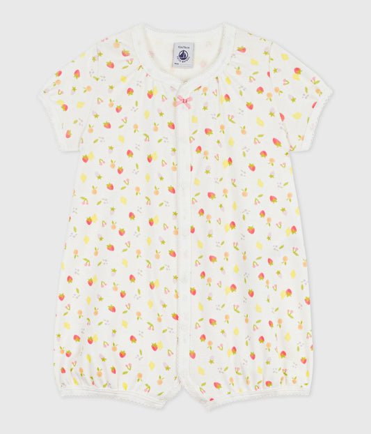 Combinaison courte bébé en coton imprimé fruits – F1