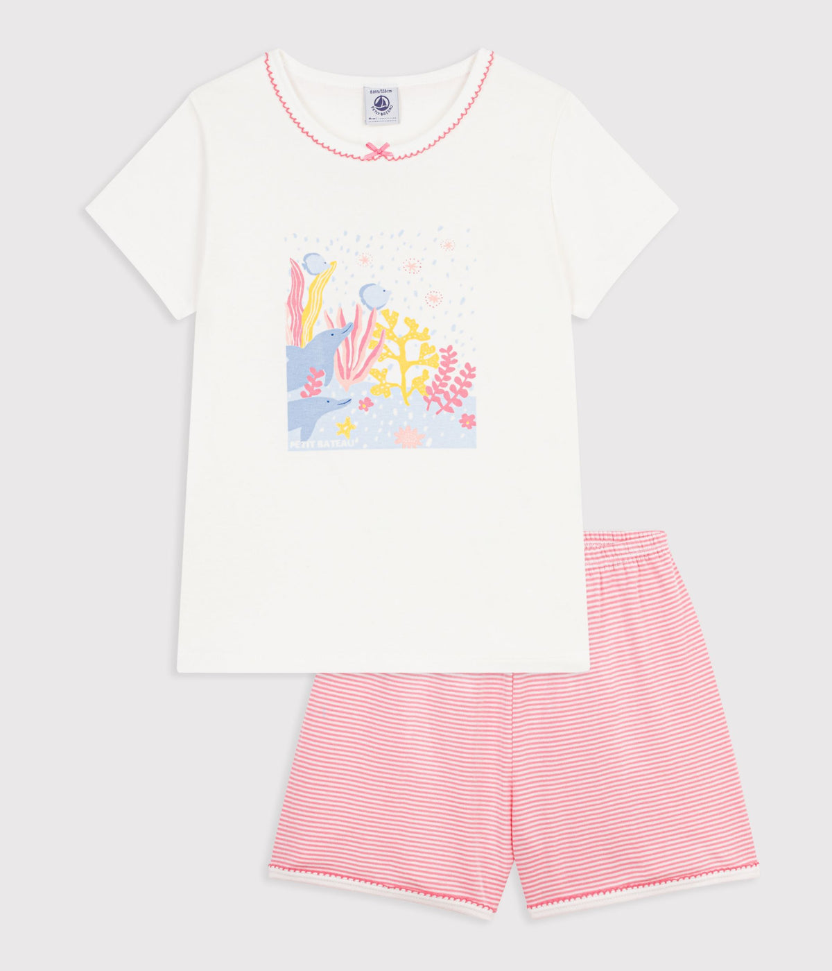 Pyjama short enfant en coton à motif océan