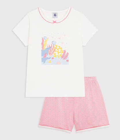 Pyjama short enfant en coton à motif océan