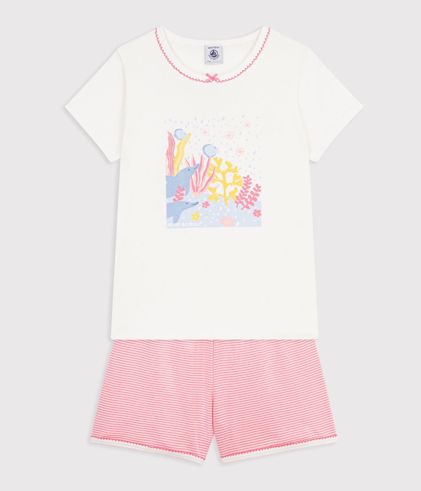 Pyjama short enfant en coton à motif océan