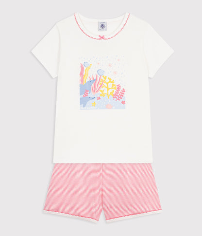 Pyjama short enfant en coton à motif océan