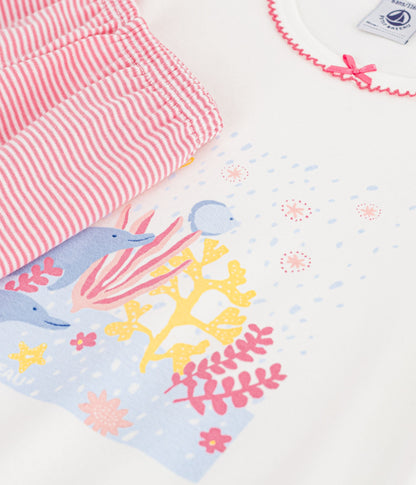 Pyjama short enfant en coton à motif océan
