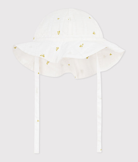 Capeline bébé fille en popeline imprimé fleurs – F1